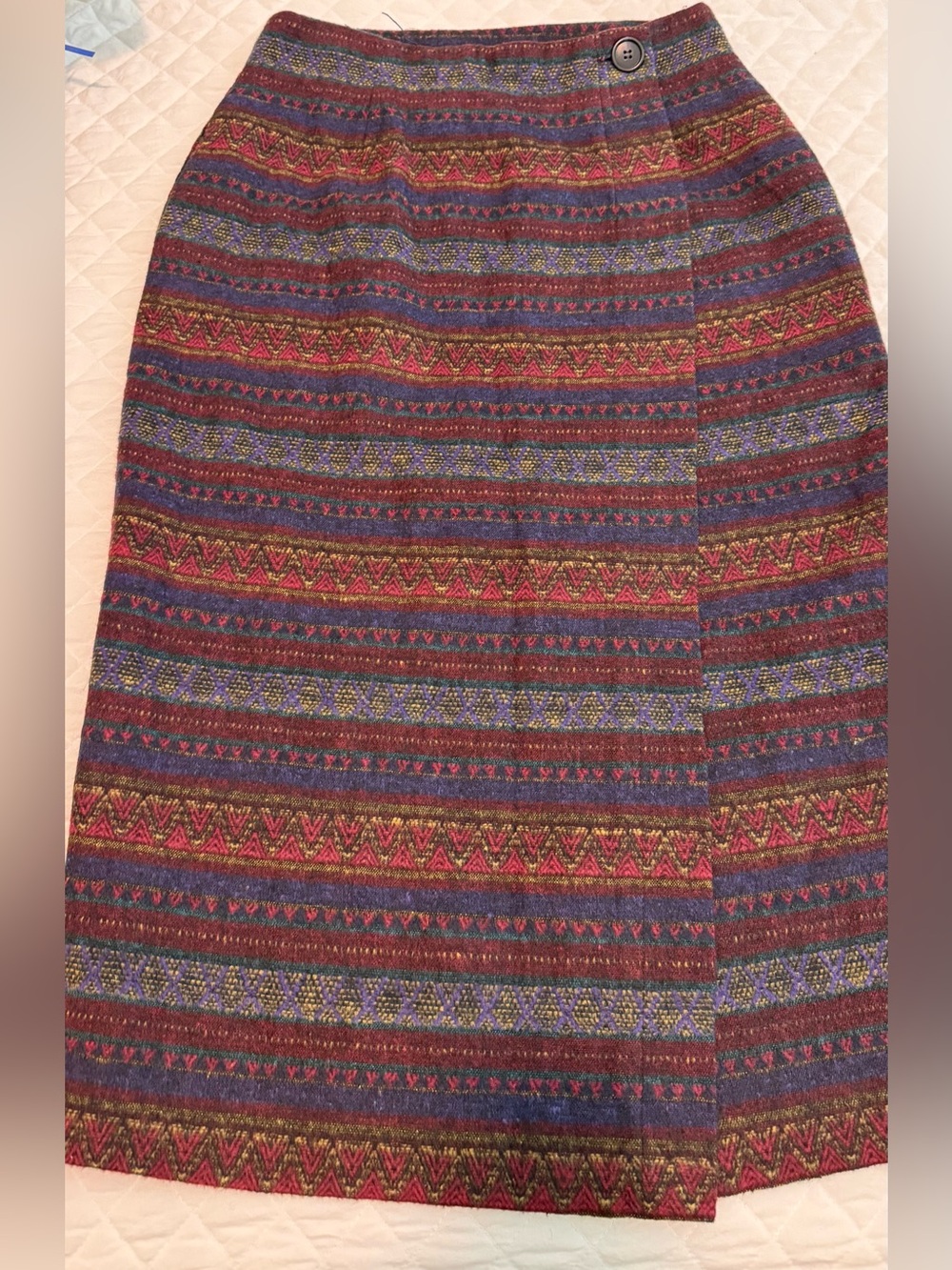 Vintage CASABLANCA Multicolor Southwestern Print Wrap  Skirt size 10
